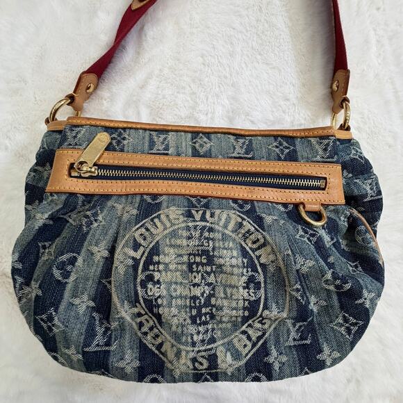 Louis Vuitton Denim Raye Porte Epaule MM shoulder/crossbody bag - Picture 1 of 11